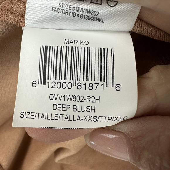 BCBG MAXAZRIA Blouse Top XXS Deep Blush Suede Feel Short Sleeve - Picture 6 of 11